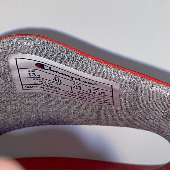 Champion Men's Red Blue IPO Logo One Strap Slide Sandals Size 13 - Picture 11 of 11